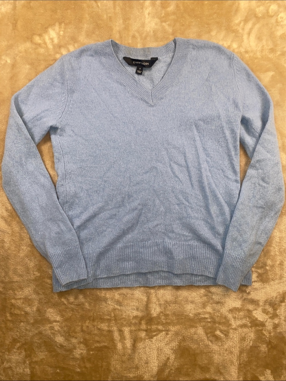 41 Hawthorn Cashmere Women's Light Blue V-Neck Sweater